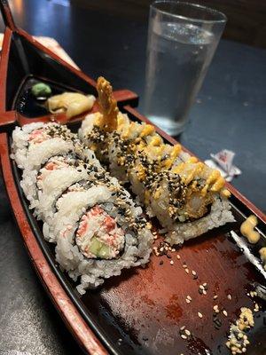 California Roll and Shrimp Tempura Roll