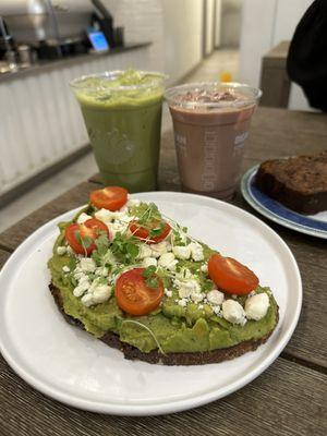 Avocado Toast Matcha Latte Lavender Latte Nutella Banana Bread