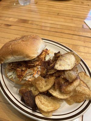 BBQ Chicken Sandwich with Chips