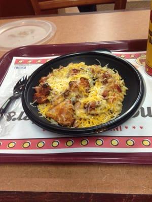 And the rice bowl is as big as my face!