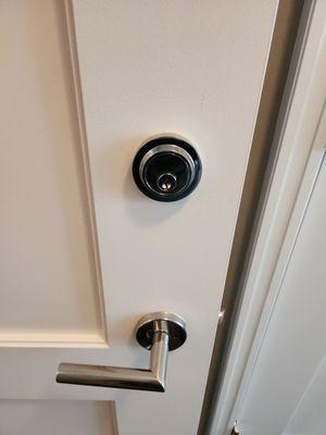 Emtek modern deadbolt installed