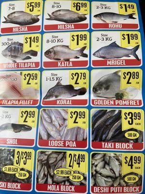 Does anyone know the English equivalent of any of these fishes? Taki Blok looks like they might be small mackerel, right?