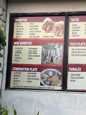 Outdoor menu