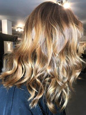 Copper toffee Balayage by Shanon Matheny.