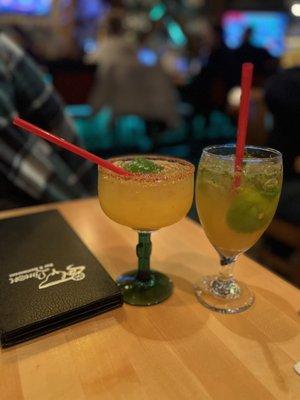 Passion fruit margarita and mojito