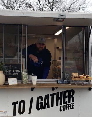 Dan brewing up the perfect handcrafted coffee concoctions!