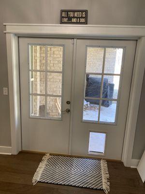 Replaced sliding glass doors