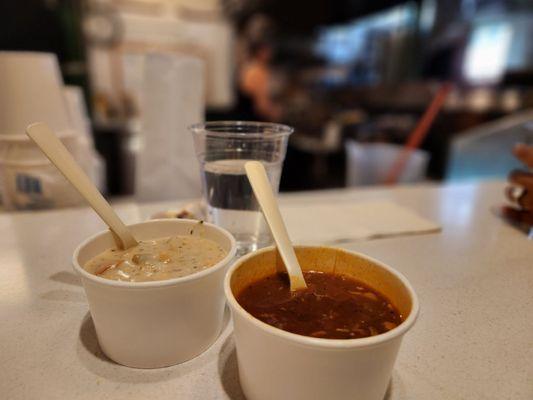 Authentic clam chowder and NW Seafood stew.........excellent