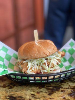 Fried chicken sandwich (Insta: @badtothebite)