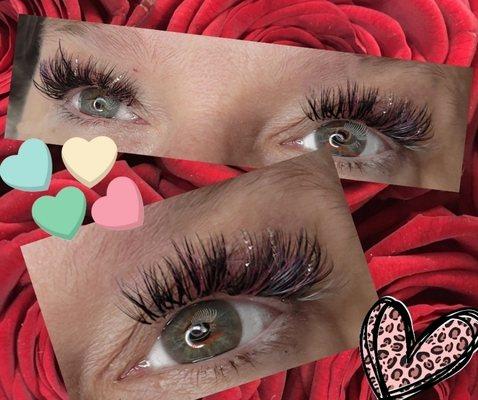 Valentine's Day Lashes with a touch of pink and glitter!!!