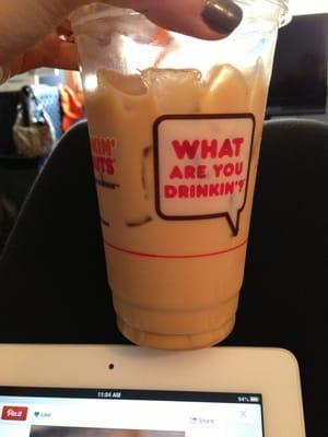 Medium Caramel Swirl Iced Coffee (cream & extra ice)