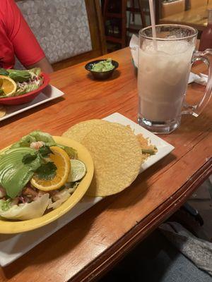 Ceviche y horchata