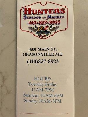 New hours! The info on Google is wrong.