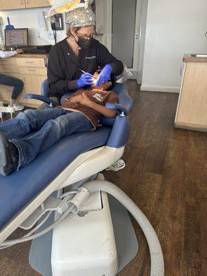 Aiden getting teeth checked