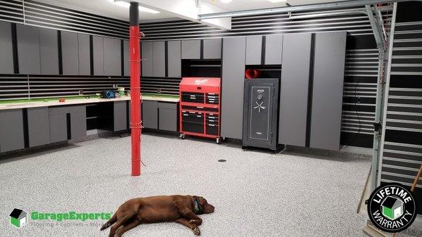 Garage Makeover - Epoxy Flooring, Cabinets, and Slat Wall Organization