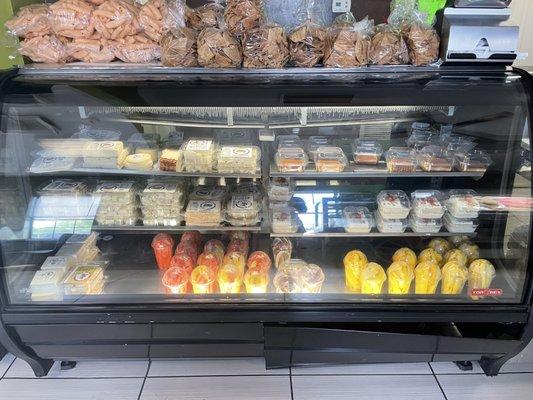 Assortment of fresh fruit ($4.50), cheese, desserts