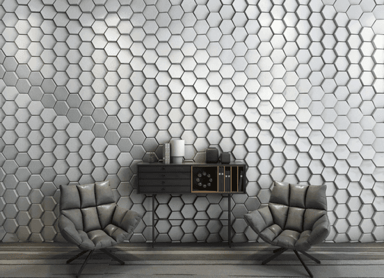 Plato 3D hexagon Vinyl Foam Panels