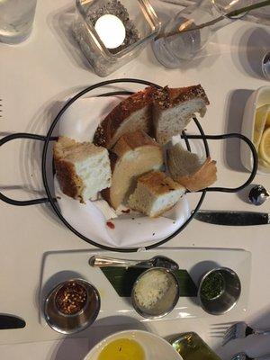 Bread Basket served at the beginning of the meal.