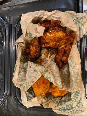 Spicy Korean and mango habanero wings