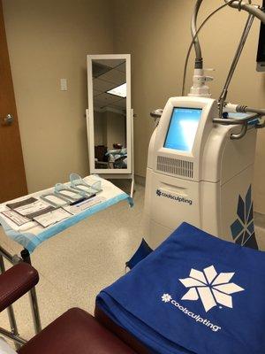 The relaxing Coolsculpting room at Beverly Hills Med Spa.