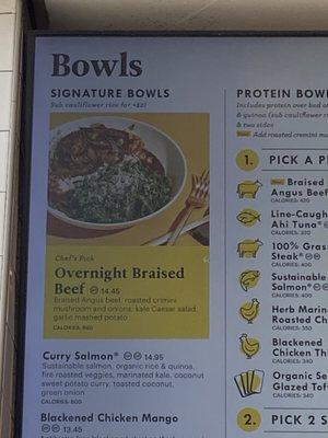 Wish I took pictures of our food. It's really good. We will be back! Braised Angus Beef Bowl and Chicken Mango Bowl