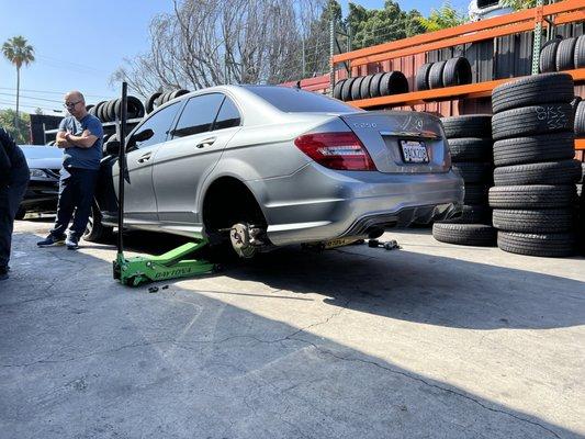 Rear tire replacement