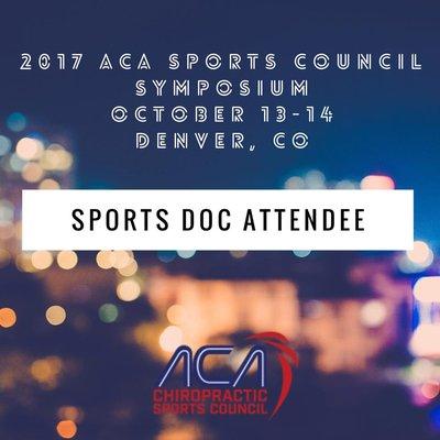 Dr. Sill will be out of the office Oct. 12-15th to attend this awesome Sports Conference. We are excited to add new skills to enhance care!