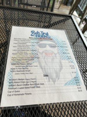 Bub's Grub Hub food truck menu