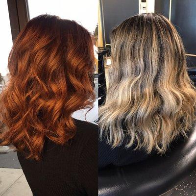 Blonde to copper color