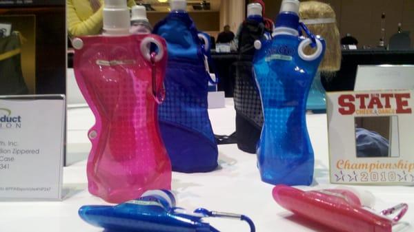 Collapsible water bottles. think toothpaste tube.