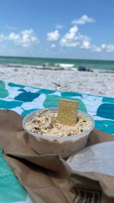 Fish dip best enjoyed at the beach.