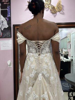 Bride dress  bustle  up