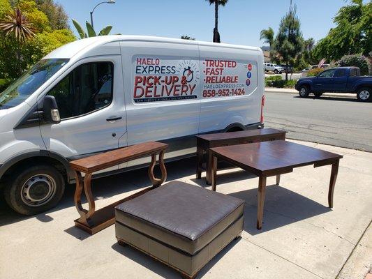 Small load of furniture items for donation