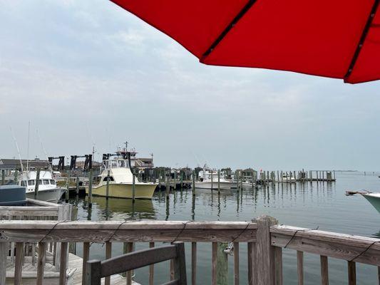 Harbor view from outside seating