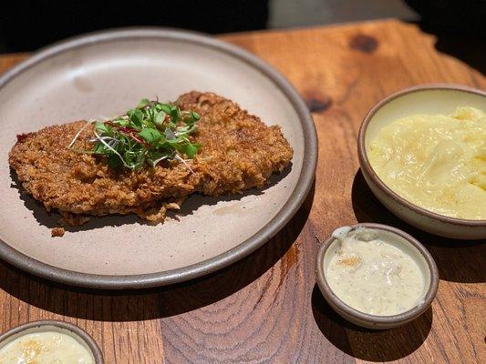 Country Fried Steak Creamed Potatoes & Gravy