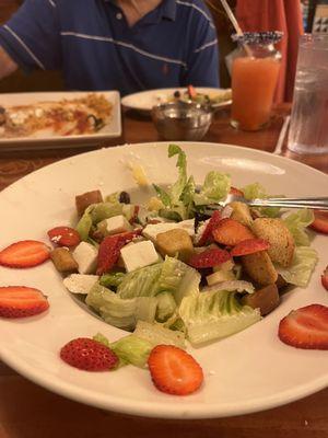 Salad Fresca with strawberries and pecans.