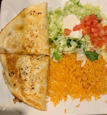 Hawaiian Quesadillas- so delicious! Steak, cheese, red peppers, onions & pineapples. Usually comes with bacon.