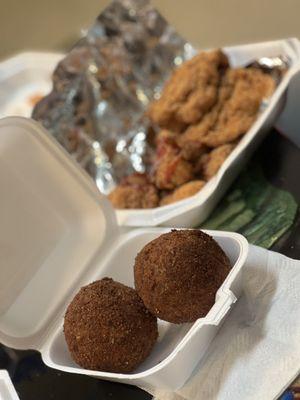 Boudin balls catfish and shrimp!