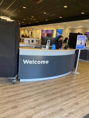 Welcome desk at Xfinity store