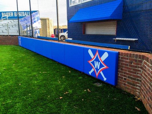 Backstop Padding Installed and Manufactured by Collins Company