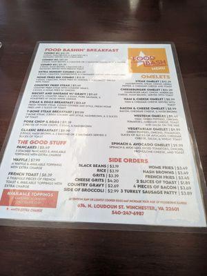 Menu side 2