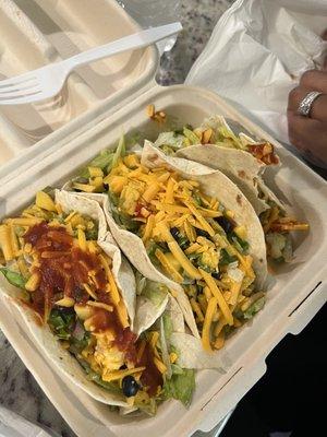 3 "meat" tacos