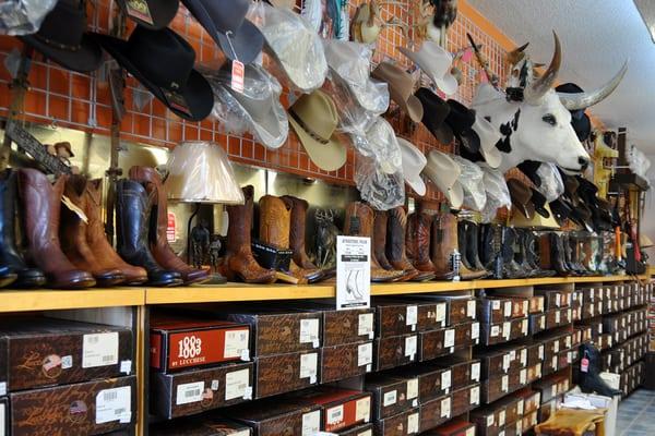 Boot and Hat wall at JC Western #2 West Palm Beach, FL