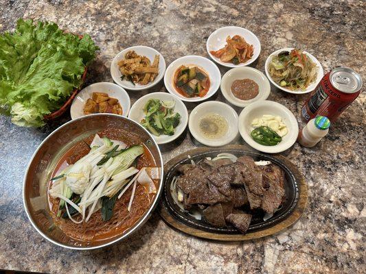 bibim naengmyeon with choice kalbi !