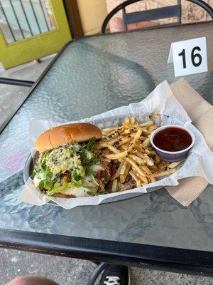 Kalua Pork Sandwich Volcano Fries