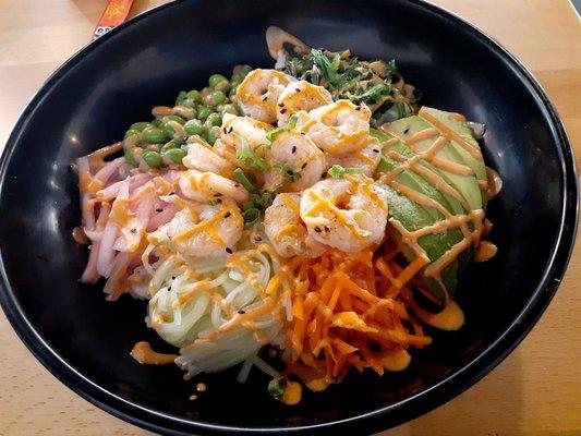 Grilled shrimp poke bowl