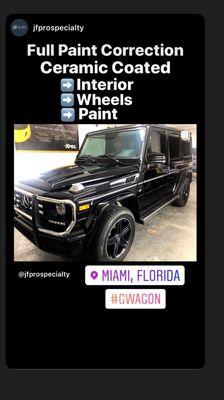 Mercedes Benz G550 Paint Correction and Ceramic Coating (interior, exterior and wheels)