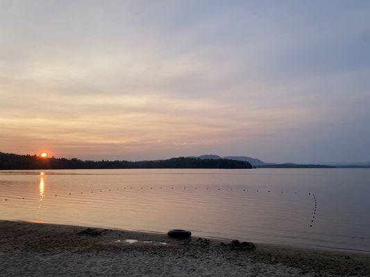 The beach at sunset