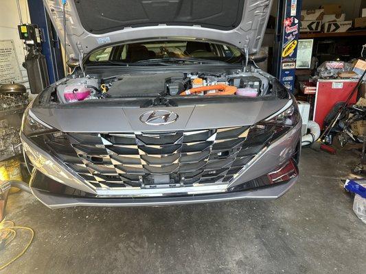 2023 Hyundai Elantra came in for scape on the bumper to be fixed, now it's as good as new