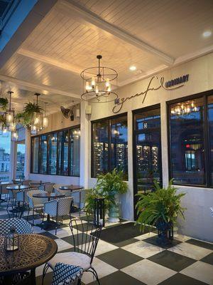 Back patio dining area